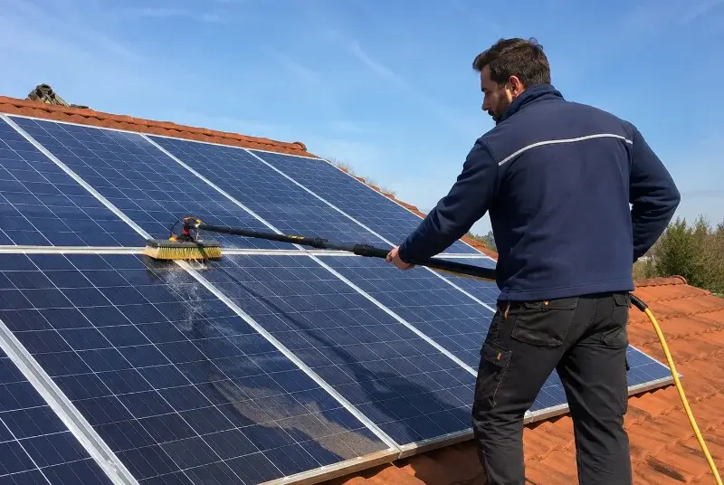 Nettoyage et entretien de panneaux solaires au Bourguet